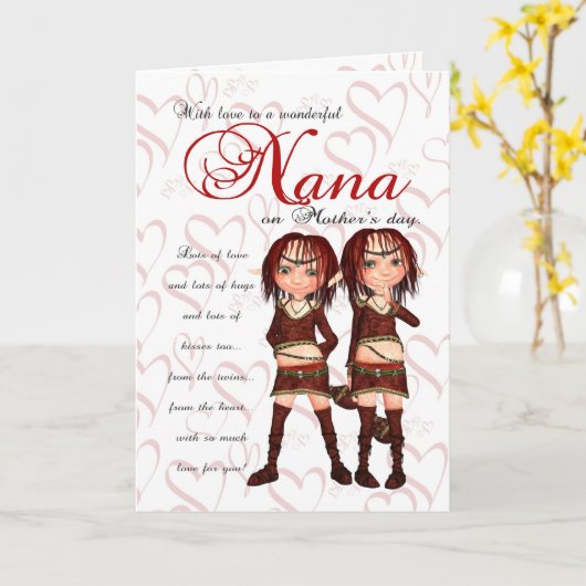 De Kaart van het Moederdag van Nana van Tweelingen (Gele Bloem)