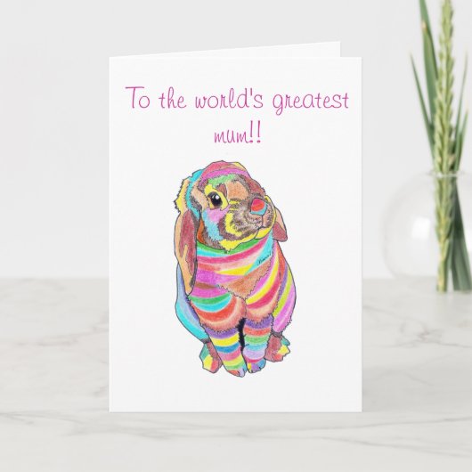 De kaart van het Moederdag van Rainbowbunny (Voorkant)