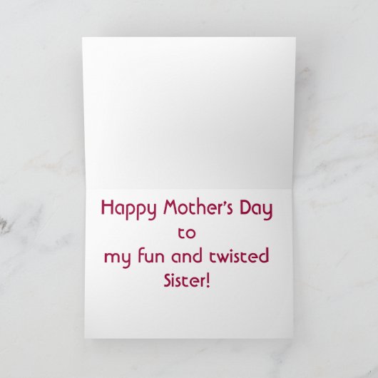 De Kaart van het moederdag voor uw Zuster (Binnen)