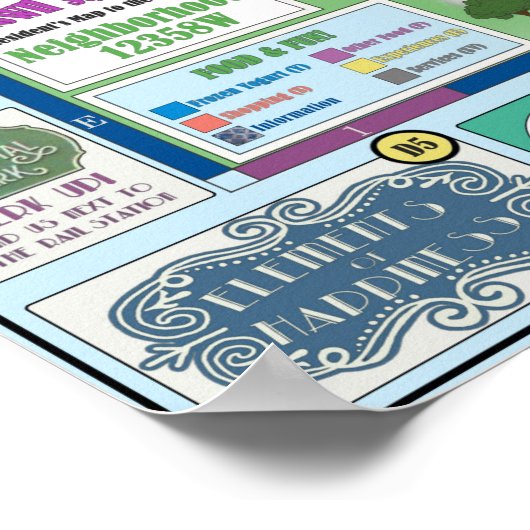 De kaart van het plein van de Goede Plaats Poster (Hoek)