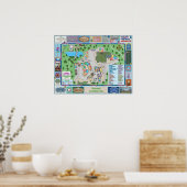 De kaart van het plein van de Goede Plaats Poster (Keuken)