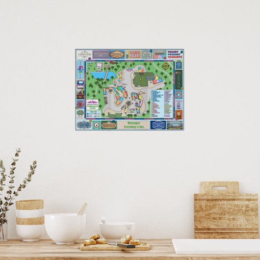 De kaart van het plein van de Goede Plaats Poster (Keuken)