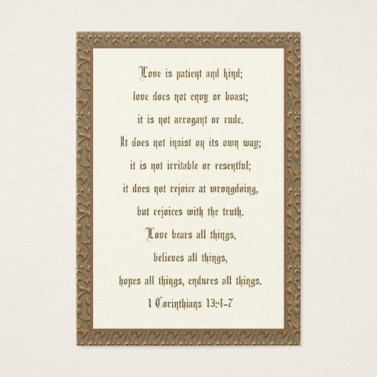 De Kaart van het Prayer van de Band van de Schrift (Voorkant)