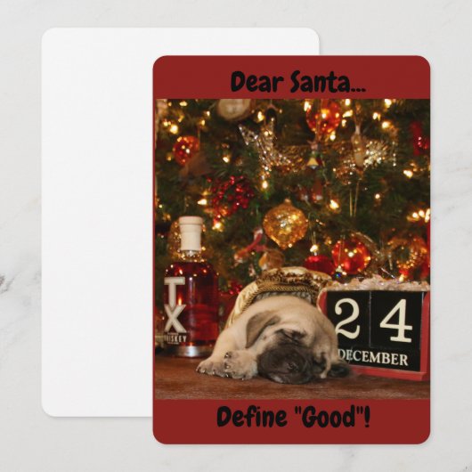 De kaart van het puppyKerstmis van de Mastiff van (Voorkant / Achterkant)