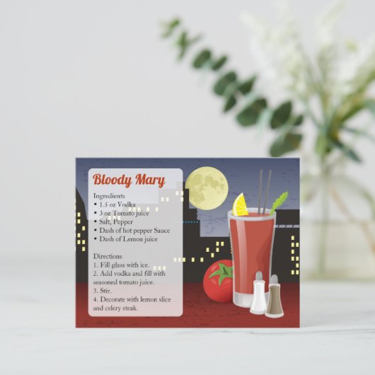 De Kaart van het Recept van de bloody mary (Staand voorkant)