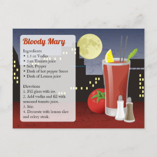 De Kaart van het Recept van de bloody mary