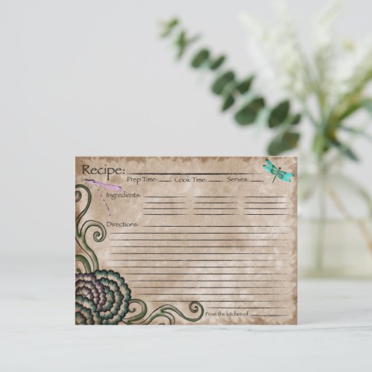 De Kaart van het Recept van de libel (Staand voorkant)