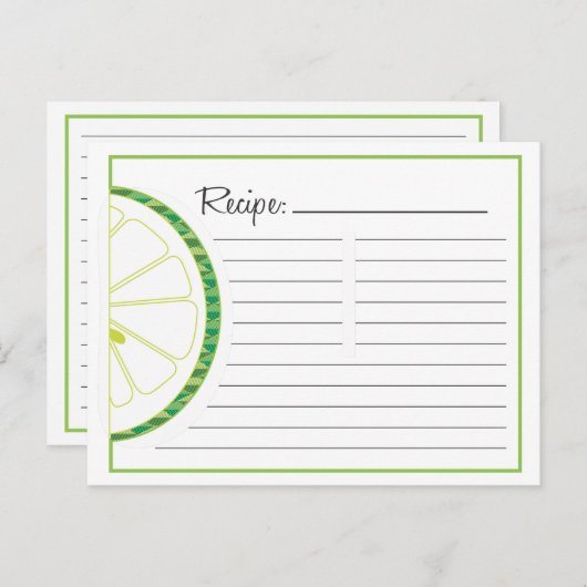 De Kaart van het Recept van het limoen (Voorkant / Achterkant)