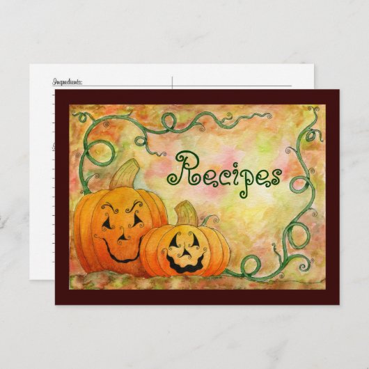 De Kaart van het Recept van O'Lanterns van de (Voorkant / Achterkant)