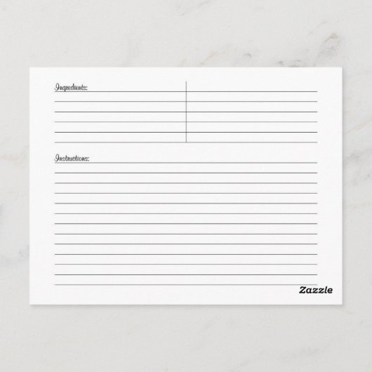 De Kaart van het Recept van O'Lanterns van de (Achterkant)