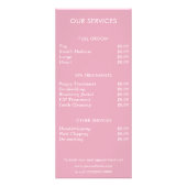 De Kaart van het Rek van de Lijst van de Dienstpri (Achterkant)