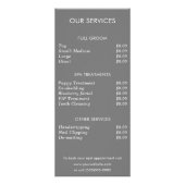 De Kaart van het Rek van de Lijst van de Dienstpri (Achterkant)