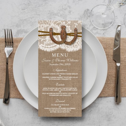 De Kaart van het Rustic Hoefijzer Wedding Collecti