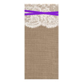 De Kaart van het Rustic Paarse Bow Wedding Collect (Achterkant)