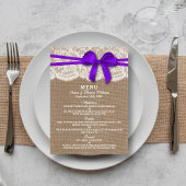 De Kaart van het Rustic Paarse Bow Wedding Collect