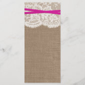 De Kaart van het Rustic Pink Bow Wedding Collectie (Achterkant)