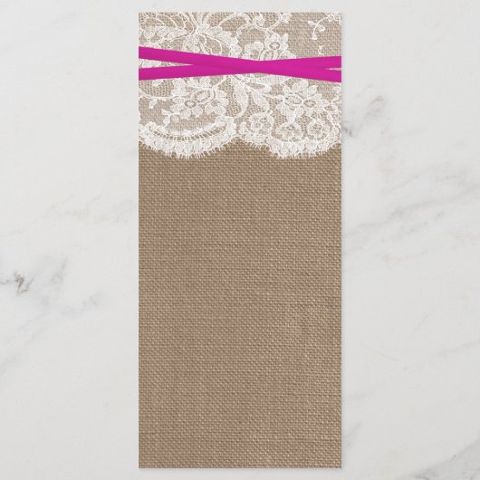 De Kaart van het Rustic Pink Bow Wedding Collectie (Achterkant)