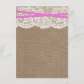 De Kaart van het Rustic Pink Bow Wedding Collectie (Achterkant)