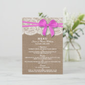De Kaart van het Rustic Pink Bow Wedding Collectie (Staand voorkant)