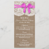 De Kaart van het Rustic Pink Bow Wedding Collectie (Voorkant)