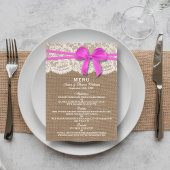 De Kaart van het Rustic Pink Bow Wedding Collectie