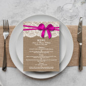 De Kaart van het Rustic Pink Bow Wedding Collectie