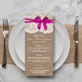 De Kaart van het Rustic Pink Bow Wedding Collectie