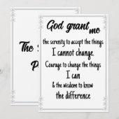 De Kaart van het sereniteitsgebed (Voorkant / Achterkant)