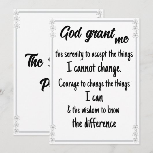 De Kaart van het sereniteitsgebed (Voorkant / Achterkant)