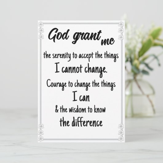 De Kaart van het sereniteitsgebed (Staand voorkant)