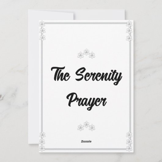 De Kaart van het sereniteitsgebed (Achterkant)