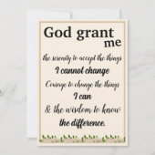 De Kaart van het sereniteitsgebed (Voorkant)