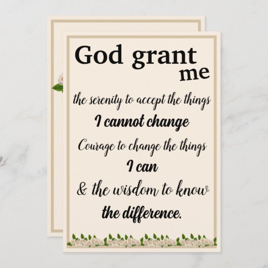 De Kaart van het sereniteitsgebed (Voorkant / Achterkant)