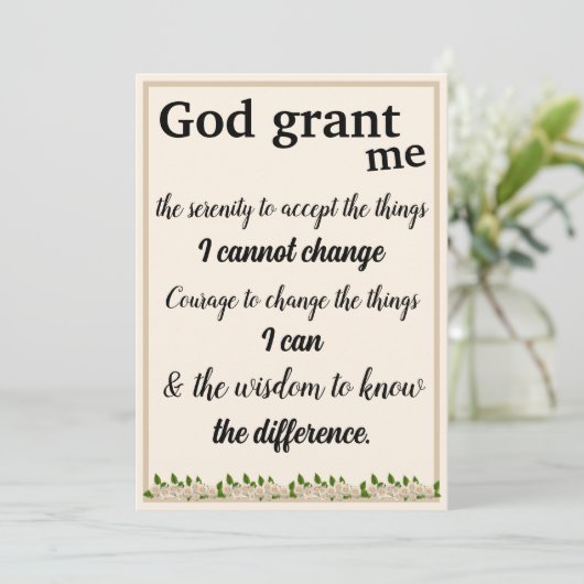 De Kaart van het sereniteitsgebed (Staand voorkant)