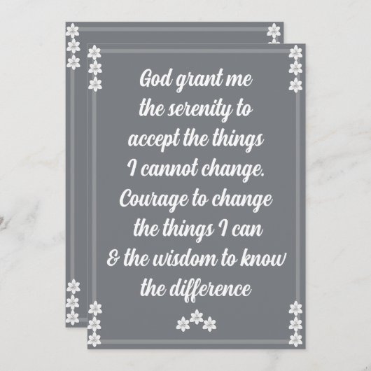 De Kaart van het sereniteitsgebed (Voorkant / Achterkant)