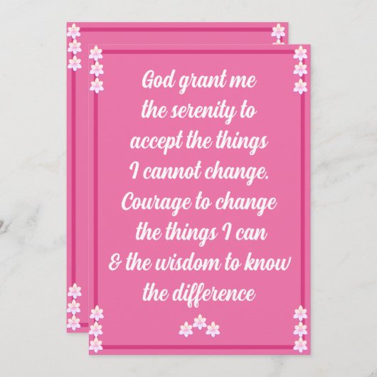 De Kaart van het sereniteitsgebed (Voorkant / Achterkant)