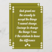 De Kaart van het sereniteitsgebed (Voorkant / Achterkant)