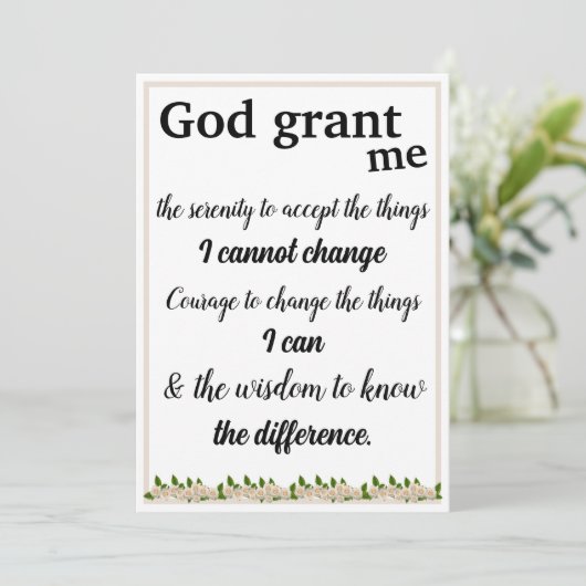 De Kaart van het sereniteitsgebed (Staand voorkant)