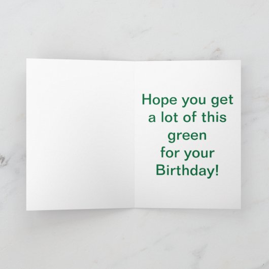 De Kaart van het Shirt van de Dollar van het Geld (Binnen)