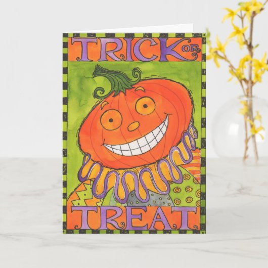 De kaart van het trick or treat (Gele Bloem)
