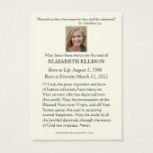 De Kaart van het uitvaartgebed van de Heilige Mari (Achterkant)