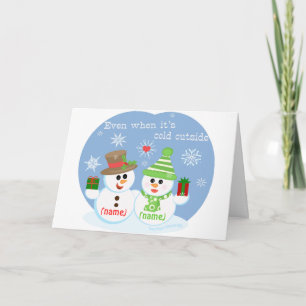De Kaart van Kerstmis van de Liefjes van de