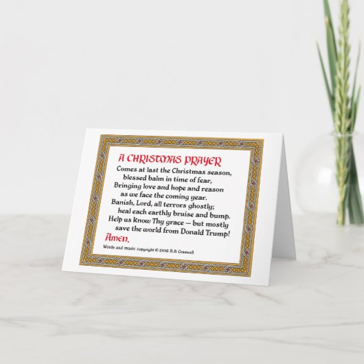 De Kaart van Kerstmis van het Gebed (Donald Trump) (Voorkant)