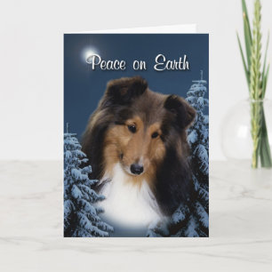 De Kaart van Kerstmis van Sheltie van de vrede