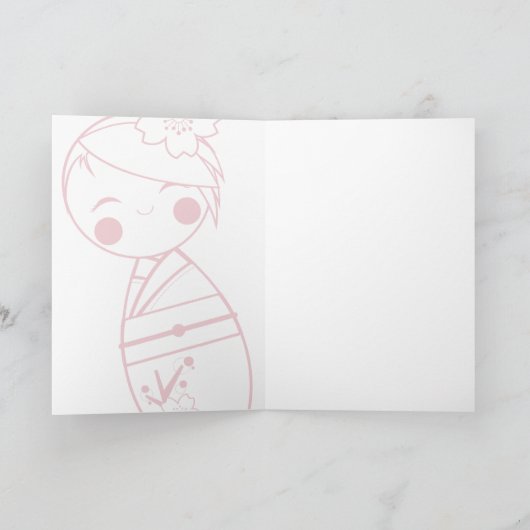 De Kaart van Kokeshi van Sakura (Binnen)