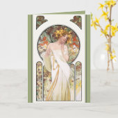 De KAART van Mucha:  De Advertentie van het Parfum (Gele Bloem)