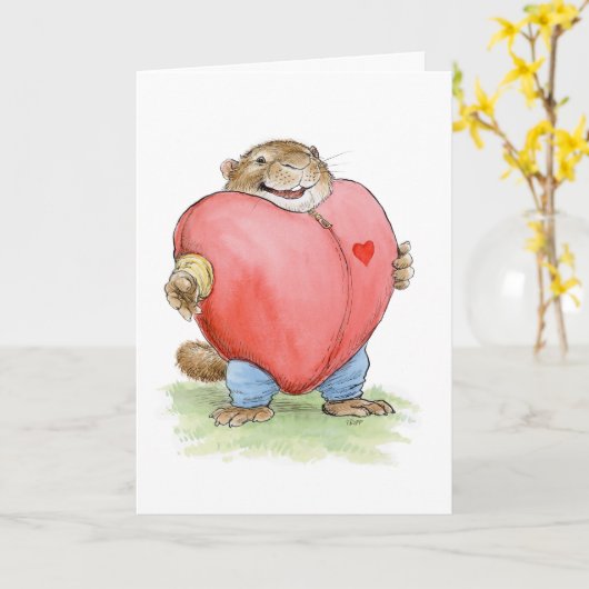 De Kaart van Muskrat van het Kostuum van het Hart (Gele Bloem)