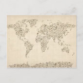 De Kaart van muzieknoten van de Wereld (Voorkant)