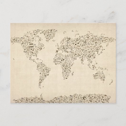 De Kaart van muzieknoten van de Wereld (Voorkant)