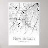 De Kaart van nieuw Groot-Brittannië - Connecticut  Poster (Voorkant)